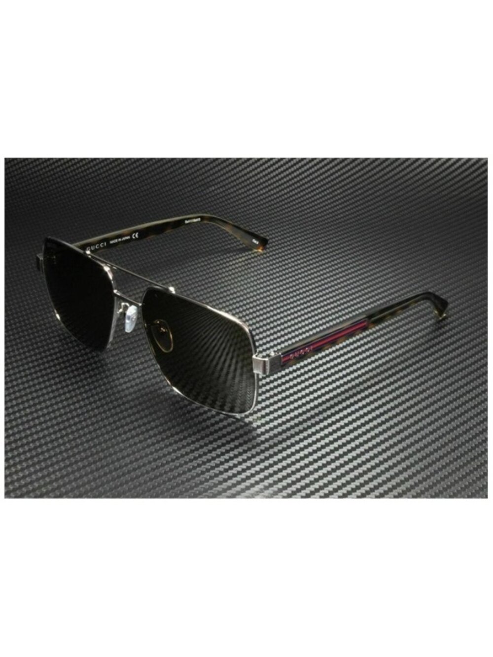 New Gucci Men  Ruthenium Sunglasses  60- 17-